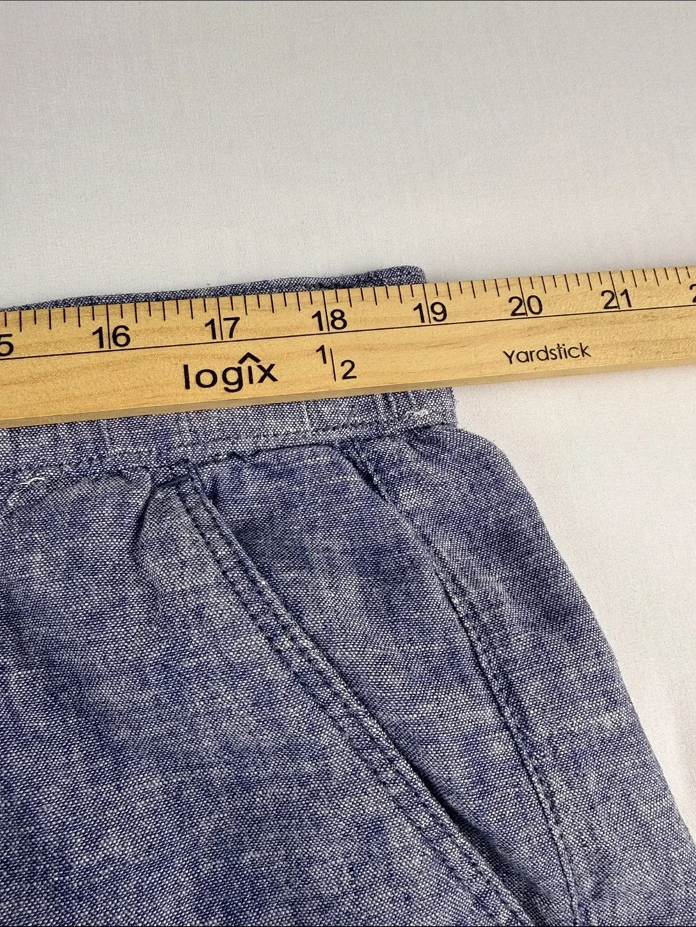 Sonoma Linen Blend Crop Pants Blue Elastic Waist Women's XL EUC - Picture 9 of 10